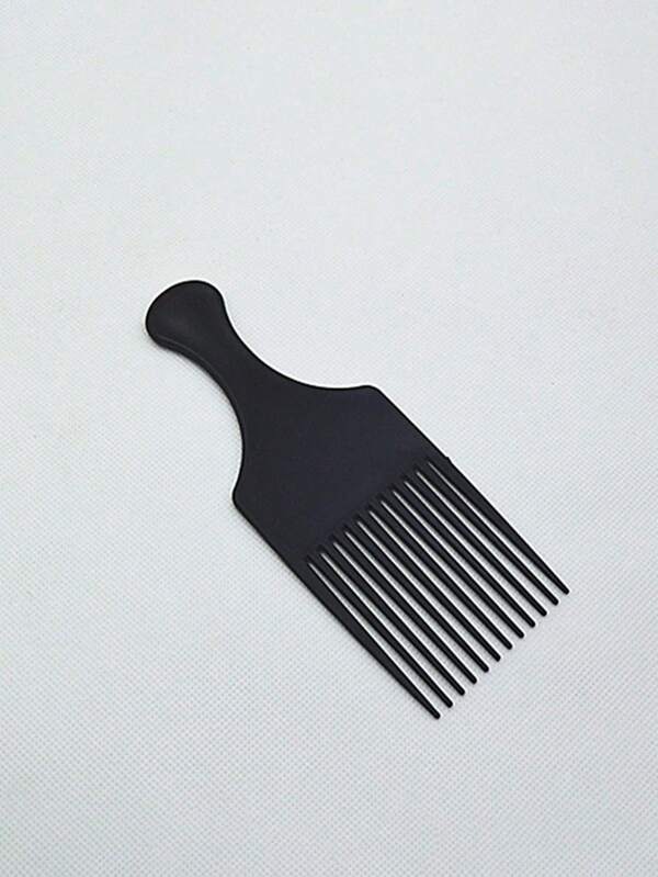 1 pezzo Pettine in plastica nero robusto e ampio a denti larghi, per acconciature afro, pettine unisex per styling e districare i capelli, accessorio per barbiere, strumento di styling per capelli da uomo