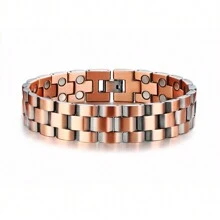 Pure Copper Magnetic Bracelets Male Viking Vintage 15mm Wide Wristband Jewelry Men High Magnet - Brown - View 10