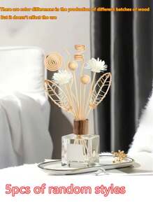 5 件香棒无焰香棒藤条植物发声棒除臭剂花露水香水香棒配件/款式随机，芳香疗法，家居清新剂，扩散器，礼物，家居装饰 - 杏色 - 查看 1