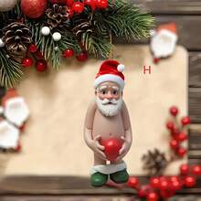 2D Classic Acrylic Christmas Ornament Santa Snowman With Gift Box Perfect For Christmas Tree Decorating
