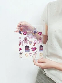 狗卡通油画风格可爱动物猫和熊透明保护壳兼容 iPad Pro 11 英寸、iPad Air2、iPad Air 5th Gen 2022 和其他 iPad 型号 - 彩色 - 查看 30