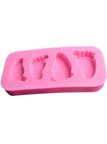 1 件 3D 婴儿脚形硅胶软糖模具、糖果果冻布丁蛋糕装饰烘焙模具、DIY 巧克力饼干烘焙用品 - 粉色 - 查看 11