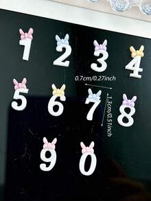 30 件混合 3D 生日数字和蝴蝶结可爱树脂美甲装饰 DIY - 彩色 - 查看 5