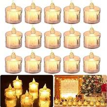 3/12/24pcs Set LED Electronic Candle Lights, Battery Included, Flameless Candle Lights For Indoor Decoration, Suitable For Wedding, Dining Table, Holiday, Birthday Party, Outdoor Camping