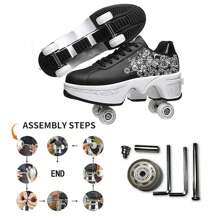 preyrocbirds Scarpe con rotelle, pattini a rotelle, skateboard, scarpe per bambini con rotelle, scarpe da pattinaggio, scarpe da ginnastica con ruote per ragazze e donne