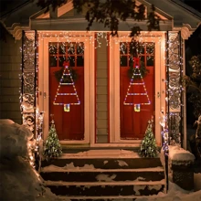 1 set kerstdecoratieverlichting, LED-kerstboomvormige verlichting, geschikt voor wanddecoratie, raamdecoratie, kamerdecoratie, woondecoratie, slaapkamer, woonkamer, verjaardagscadeau, afstudeercadeau, deurhanger - een decoratie met kerstsfeer en kerstgeest!