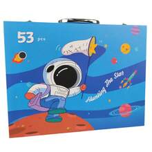 Children's Painting Case Child Pencil Case 53 Pieces Pens Colored Pencils Paint Brush Painting Drawing Creativity Leisure Fun School Work - 藍色 - 查看 7
