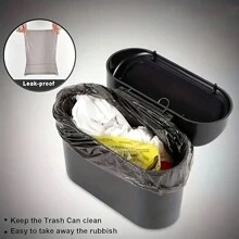 Car Trash Can With Lid - 4 Rolls Of Garbage Bag, Leak-Proof, Portable Hanging Trash Can For Vehicle Organization - Suitable For A Wide Range Of Vehicle Models