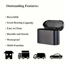 Car Trash Can With Lid - 4 Rolls Of Garbage Bag, Leak-Proof, Portable Hanging Trash Can For Vehicle Organization - Suitable For A Wide Range Of Vehicle Models