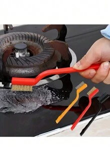 3 peças, escova de nylon de latão e aço inoxidável, escova de limpeza doméstica para panelas, escova de lavar louça, escova de fogão, utensílios de cozinha, acessórios de cozinha, eletrodomésticos de cozinha, utensílios de cozinha, utensílios de cozinha, utensílios de cozinha, cozinha, itens de cozinha, limpeza, pano de prato