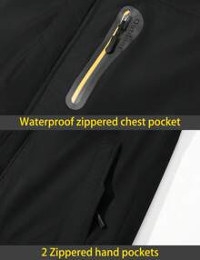 Men's Winter Ski Jacket Waterproof Snow Coats Snowboard Fleece Lining Jacket Warm Parka With Hooded - màu đen - Xem 6