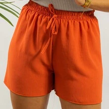 Duna Women's Shorts Loose High Waist With Elastic Casual - Xem 16