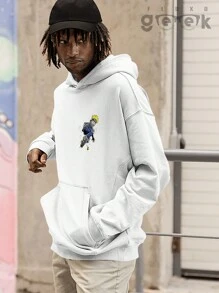 Premium Cotton Skate Streetwear Sweatshirt Uzumaki Skate CANGURU 2553 GEEK FLUX - trắng - Xem 4