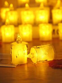 3/12/24pcs Set LED Electronic Candle Lights, Battery Included, Flameless Candle Lights For Indoor Decoration, Suitable For Wedding, Dining Table, Holiday, Birthday Party, Outdoor Camping