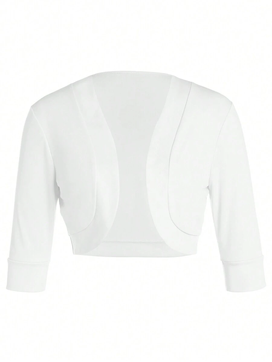 Women Short Cardigan Coat,Long Sleeve Short Jacket Crop Tops Summer Going Out Cover Up Tops - White - View 1