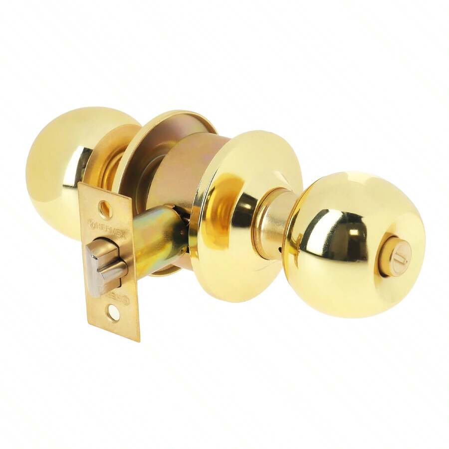 Cerradura tipo esfera cilíndrico, recámara, brillante,Hermex BAL-LB-RP - Dorado - Ver 1