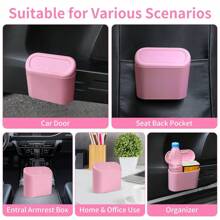 Car Trash Can With Lid - 4 Rolls Of Garbage Bag, Leak-Proof, Portable Hanging Trash Can For Vehicle Organization - Suitable For A Wide Range Of Vehicle Models