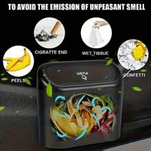 Car Trash Can With Lid - 4 Rolls Of Garbage Bag, Leak-Proof, Portable Hanging Trash Can For Vehicle Organization - Suitable For A Wide Range Of Vehicle Models