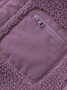 mini bala Antistatic Reversible Plush Jacket For Babies Winter Warm Collection - Violet Purple - View 7