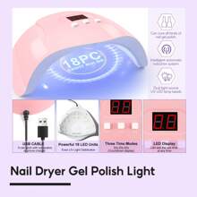 peacecolor 35PCS Acrylic Nail Kit With UV Lamp And Drill-Clear Nude Dark Pink Acrylic Powder Set, Base And Top Coat, Nail Glue, Nail Decoration Powder, Manicure Tools Nail Supplies, Acrylic Nails For Extension And Carving Nails For Women DIY Acrylic Nails Gift