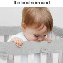Juego de 3 protectores de baranda para cuna de habitación infantil, de tela, anti-mordeduras y anti-colisión, para decoración y regalos de baby shower familiar