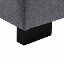 U_STYLE Upholstery Sleeper Sectional Sofa With Double Storage Spaces 2 Tossing Cushions Grey