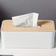 Hộp đựng khăn giấy hình chữ nhật hiện đại có nắp tre - Hộp đựng khăn giấy bằng nhựa thích hợp cho bàn làm việc tại nhà, phòng khách, phòng ngủ, phòng tắm - Hộp đựng khăn giấy thanh lịch, thích hợp để trên ô tô, trang trí phòng tắm tại nhà, đồ dùng phòng tắm, trang trí mùa thu trở lại trường học - Nhiều màu - Xem 5
