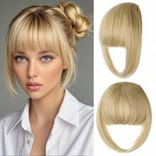 Extensions per frangia molletta-on - Frangia finta francese sfilacciata di 12 cm di spessore, per tempie, per uso quotidiano delle donne, disponibile in 5 colori