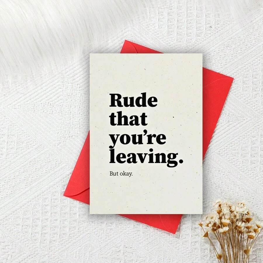 Rude That You're Leaving, Funny Leaving / New Job Card, Funny Greeting Cards For Friends And Coworkers, An Unusual Gift - Multicolor - View 1