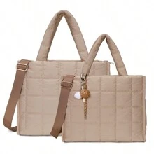 女士河豚斜挎包，轻便单肩包蓬松尼龙旅行手提包，日常通勤礼物