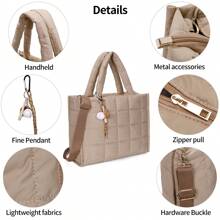 女士河豚斜挎包，轻便单肩包蓬松尼龙旅行手提包，日常通勤礼物