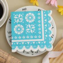 100 chiếc, Khăn ăn ren sang trọng và thanh lịch, Khăn ăn trang trí tiệc, Dùng cho nhà hàng, nhà bếp, đồ dùng trang trí quán cà phê - Màu xanh lam - Xem 2