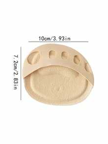 1 件装半趾五指高跟鞋隐形前脚掌垫，女士脚底保护器，透气 - 卡其色 - 查看 5