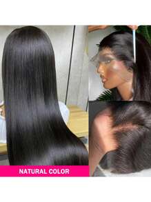 Parrucca dritta in capelli umani senza colla da 36 pollici, parrucca frontale in pizzo per donne, parrucca in pizzo senza colla 13*4 con clip, parrucca frontale in pizzo con radice naturale, facile da usare, colore naturale, densità 180%, lunghezza 8-36 pollici, parrucca frontale in pizzo senza colla con attaccatura dei capelli pre-sfoltita, parrucca frontale in pizzo dritta da 36 pollici in capelli umani, aspetto naturale per uso quotidiano