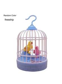Electronic Simulation Toy Bird Cage With Sound Voice Sensor Realistic Electronic Parrot Control - Multicolor - View 4