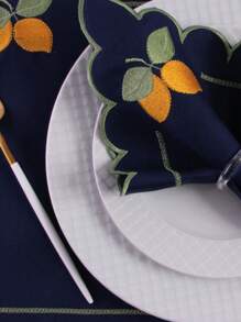 American Games Kit + Napkins Rectangular Models With Embroidery 50x35cm - 藍色 - 查看 2