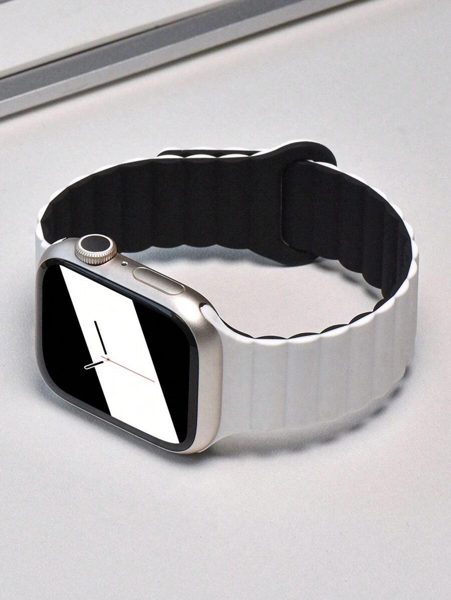 1 Dây đeo đồng hồ silicon từ tính thời trang Unisex, dây đeo cổ tay chống nước có thể điều chỉnh, tương thích với Apple Watch Series 38/40/41/42/44/45/46/49mm, tương thích với Apple Watch Series Ultra/SE/11/10/9/8/7/6/5/4/3/2/1, phụ kiện đồng hồ thông minh