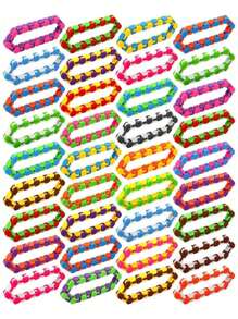 6 件/12 件感官工具蛇形拼图，减压玩具套装（颜色随机）派对小礼品，袋子填充物，感恩节、圣诞节、万圣节礼物，散装减压玩具，挤压软糖，减压磁铁 - 隨機顏色 - 查看 7