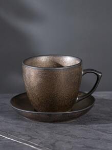 1pc Marbling Latte Art Coffee Cup, Style Ceramic Mug, Suitable For Home And Office Use, Easy To Clean, Ideal For Holiday Gifts To Classmates And Colleagues Back To School