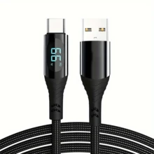 Sạc nhanh 100W, truyền dữ liệu 20Gbps, cáp USB-C sang USB-C bện nylon, hình tròn, đầu nối đực sang đực, điện áp hoạt động lên đến 36V, tương thích với iPhone 15 Pro/Max, iPad Pro 2022, iPad Air 4, Galaxy S23+/Ultra - màu đen - Xem 13