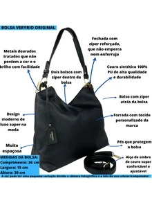 Veryrio Original VR3661 Bag New Collection Launch Large Tote Bag Soft Leather Shoulder Hand Crossbody Luxury - 黑色 - 查看 2