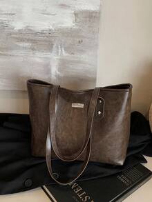 1pc Bags, Handbags, High-Quality Bags, 2024 New Fashion Versatile Luxury Handbags, Shoulder Bags, Large-Capacity Office Shoulder Bags, Suitable For, Giving Gifts To Girlfriends, Shopping, Dating, Traveling And Playing, Work And Other Scenes. - Coffee Brown - View 6