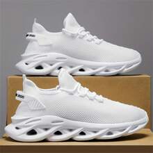 Tênis casuais masculinos plus size de malha respirável e moderno, tênis confortáveis e antiderrapantes com sola macia, tênis de corrida leves e minimalistas, adequados para atividades ao ar livre, casuais de verão para adolescentes ou esportivos ao ar livre, presentes de viagem de férias ou formatura ou acessórios para vestidos de aniversário, estilo academia dos anos 2000