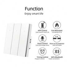 qaroota Interrupteur intelligent Tuya à bouton-poussoir, contrôleur 1/2/3 canaux, interrupteurs WiFi sans fil neutre, compatible avec Alexa, application Maison et Vie intelligente - Multicolore - Voir 6