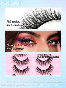 7 对中等长度交叉式假睫毛超自然外观睫毛易于佩戴适合工作和家庭使用 - 自然纖長款 - 查看 4