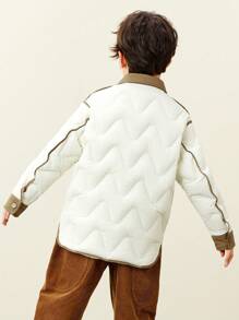 mini bala Thick Windproof Hooded Down Jacket For Boys, Girls, And Families Winter Collection - White - View 2