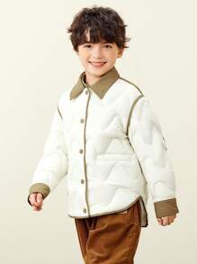 mini bala Thick Windproof Hooded Down Jacket For Boys, Girls, And Families Winter Collection - White - View 3