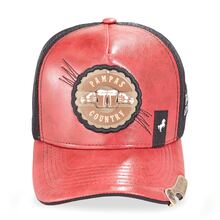 Pampa's Country Unisex Leather Cap With Can Bottle Opener New Release - 紅色 - 查看 2