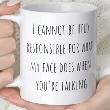 1 pieza Taza cerámica negra y blanca con gráfico de texto de 360ml, taza de café redonda, unisex, para viajes o campamentos, regalo personalizado para cumpleaños y vuelta al colegio