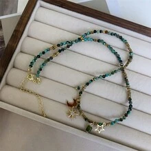 Vòng cổ hạt hướng dương nhiều màu sắc Vòng cổ mặt dây chuyền thủ công Vòng cổ xích có thể điều chỉnh Trang sức phong cách độc đáo cho phụ nữ - Nhiều màu - Xem 5